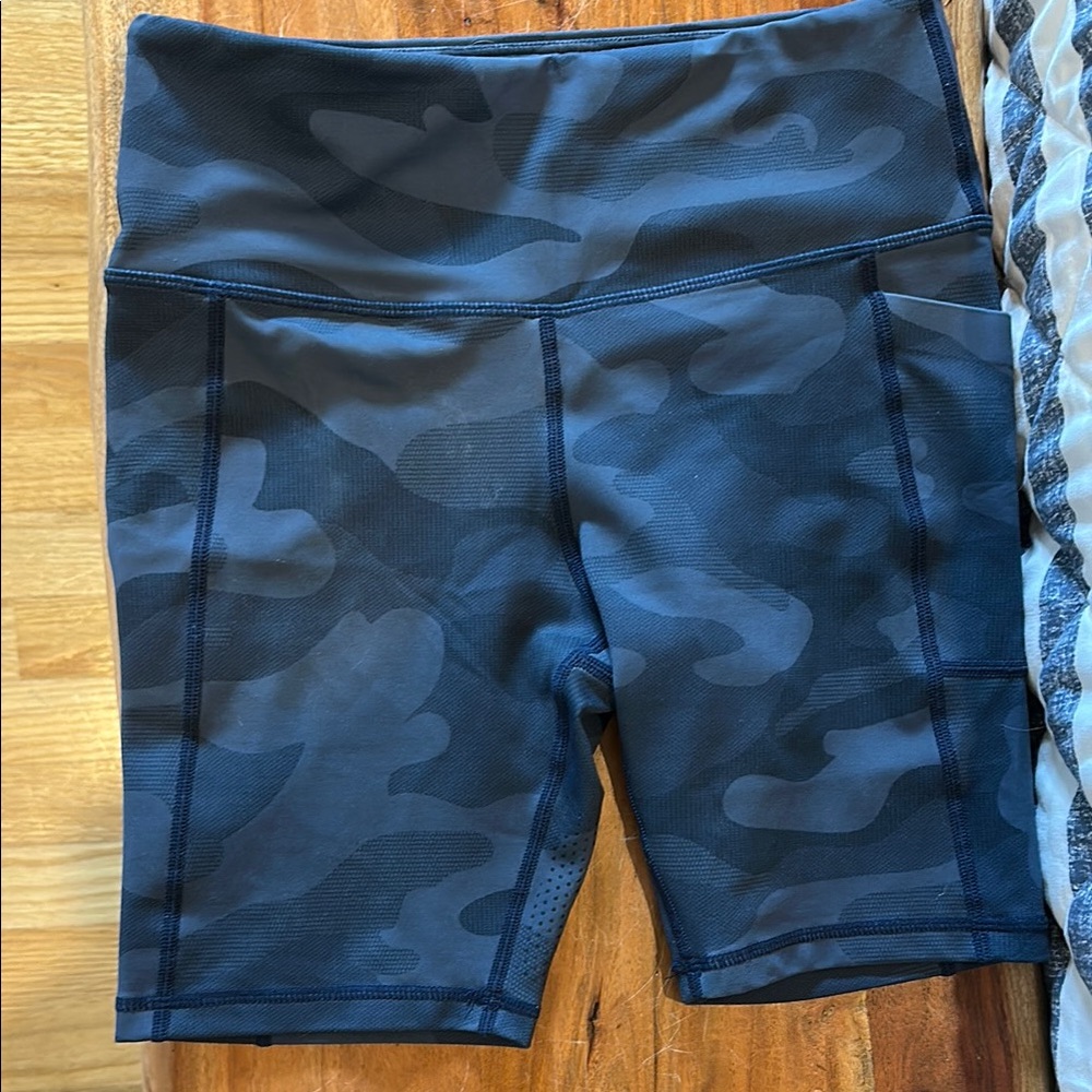 Lilybod Blue Bike Shorts High-Waisted Performance
